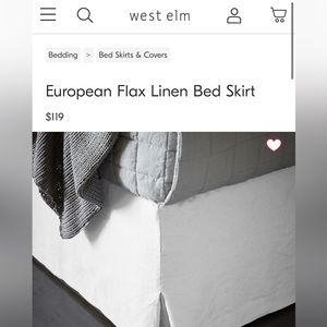 West elm European flax linen bedskirt - queen